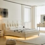 מיטה דגם רויאל - שמנת בד טדי + מזרן במתנה