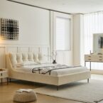 מיטה דגם רויאל - שמנת בד טדי + מזרן במתנה