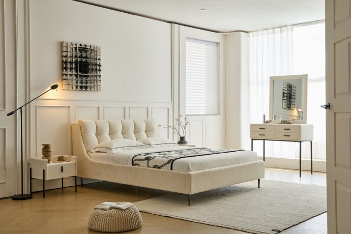 מיטה דגם רויאל - שמנת בד טדי + מזרן במתנה