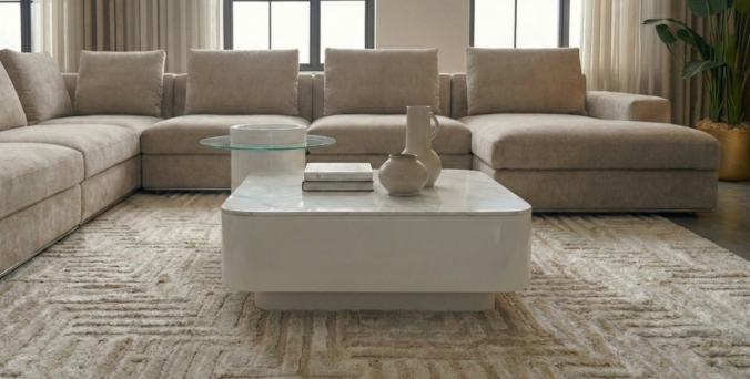 שולחן סלון דגם טאו לבן