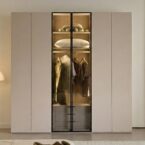 ארון דגם שירן - 6 דלתות סהרה גב בגוון עץ + תאורה