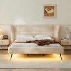 מיטה דגם דרים - שמנת פאבריק + מזרן מתנה