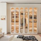 ארון דגם אגם 6 דלתות בגוון סהרה + תאורה