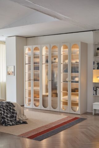 ארון דגם אגם 6 דלתות בגוון סהרה + תאורה