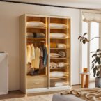 ארון הזזה דגם לין 2 דלתות בגוון שמנת 160/240