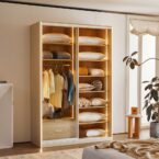 ארון הזזה דגם לין 2 דלתות בגוון שמנת 160/240