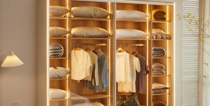 ארון הזזה דגם לין 2 דלתות בגוון שמנת 240/240