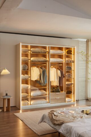 ארון הזזה דגם לין 2 דלתות בגוון שמנת 240/240