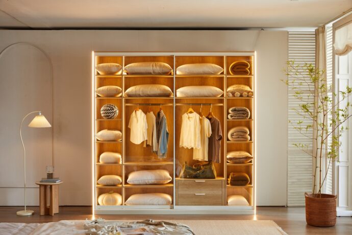 ארון הזזה דגם לין 2 דלתות בגוון שמנת 240/240