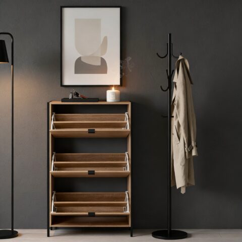 ארון נעליים דגם אורן גוון אלון