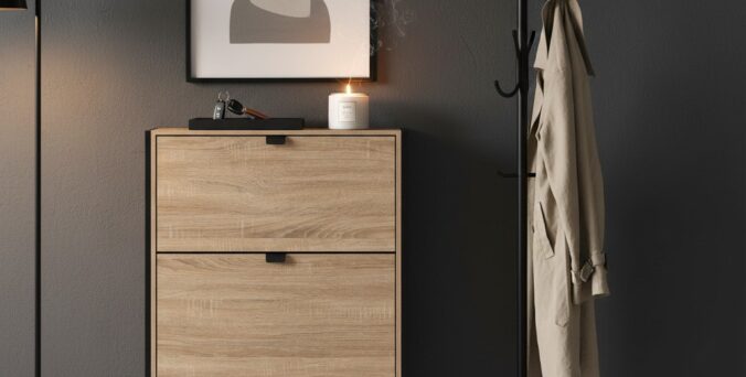 ארון נעליים דגם אורן גוון אלון