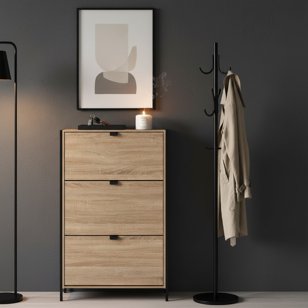 ארון נעליים דגם אורן גוון אלון