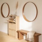 ארון נעליים דגם איתן בגוון אלון + ראטן