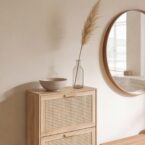 ארון נעליים דגם איתן בגוון אלון + ראטן