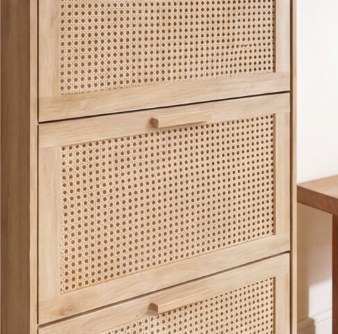 ארון נעליים דגם איתן בגוון אלון + ראטן