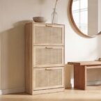 ארון נעליים דגם איתן בגוון אלון + ראטן