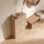 ארון נעליים דגם איתן בגוון אלון + ראטן