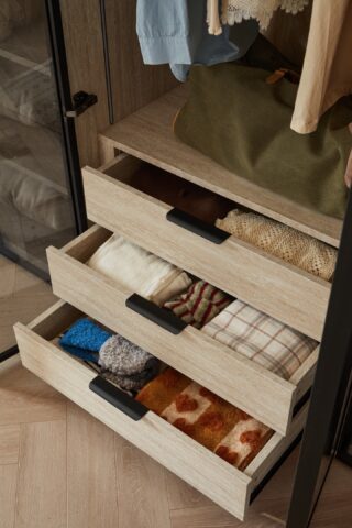 ארון דגם רז 6 דלתות בגוון טרוורטין + תאורה