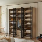 ארון דגם רז 6 דלתות בגוון טרוורטין + תאורה