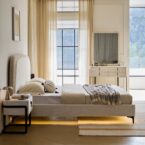 מיטה דגם ונציה - שמנת FABRIC + מזרן מתנה