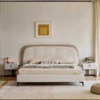 מיטה דגם ונציה - שמנת FABRIC + מזרן מתנה