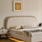 מיטה דגם ונציה - שמנת FABRIC + מזרן מתנה