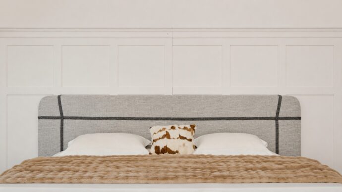 Prague model bed - gray FABRIC + free mattress