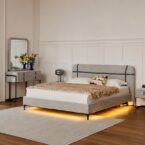 Prague model bed - gray FABRIC + free mattress