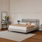 Prague model bed - gray FABRIC + free mattress