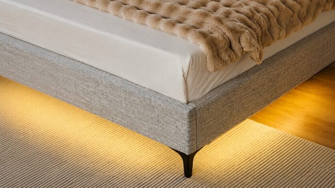 Prague model bed - gray FABRIC + free mattress