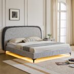 מיטה דגם ונציה - אפור FABRIC + מזרן מתנה