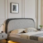 מיטה דגם ונציה - אפור FABRIC + מזרן מתנה