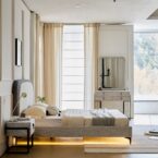 מיטה דגם ונציה - אפור FABRIC + מזרן מתנה