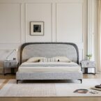 מיטה דגם ונציה - אפור FABRIC + מזרן מתנה