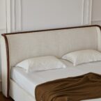 מיטה דגם לימסול - שמנת FABRIC + מזרן מתנה