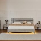 מיטה דגם פראג - אפור FABRIC + מזרן מתנה