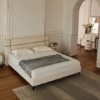 מיטה דגם פראג - שמנת FABRIC + מזרן מתנה