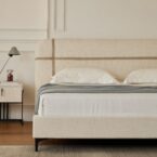 מיטה דגם פראג - שמנת FABRIC + מזרן מתנה