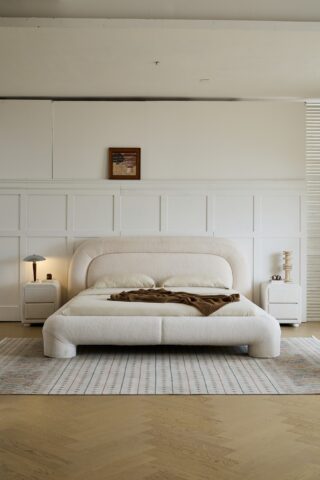 מיטה דגם רוברטו - שמנת בוקלה + מזרן במתנה