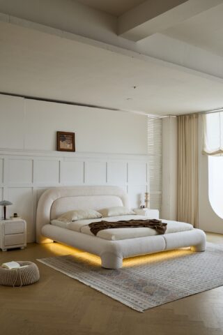 מיטה דגם רוברטו - שמנת בוקלה + מזרן במתנה