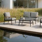 פינת חוץ דגם כרתים בגוון אפור