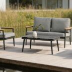 פינת חוץ דגם כרתים בגוון אפור