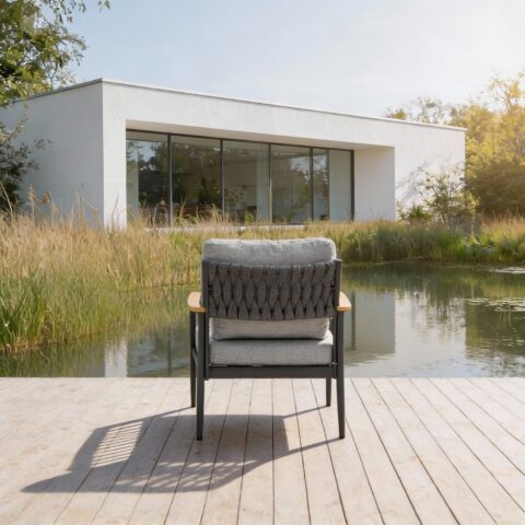 פינת חוץ דגם כרתים בגוון אפור