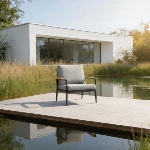 פינת חוץ דגם כרתים בגוון אפור