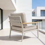 פינת חוץ דגם כרתים בגוון שמנת