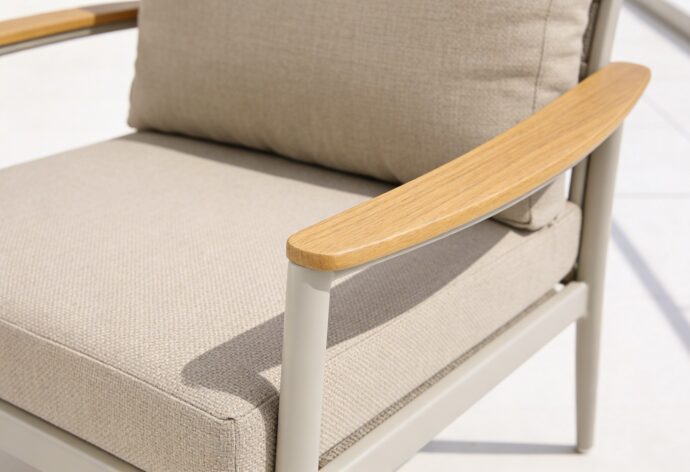 פינת חוץ דגם כרתים בגוון שמנת