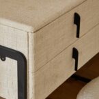 קומודה ומראה דגם סימפל שמנת