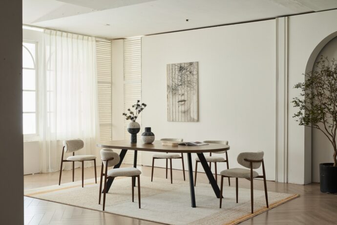 שולחן דגם ברנע בגוון אלון כהה