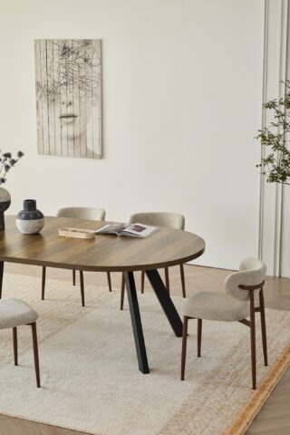 שולחן דגם ברנע בגוון אלון כהה