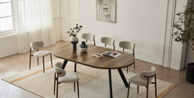 שולחן דגם ברנע בגוון אלון כהה